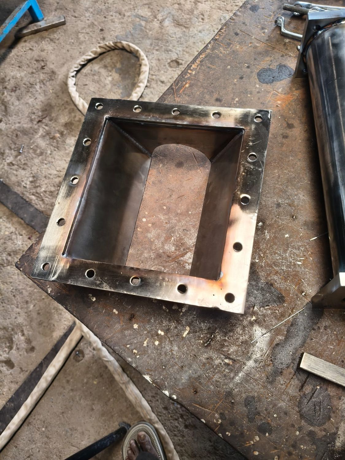 Hopper fabrication on the shop floor